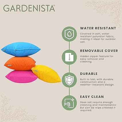 Premium Rainbow Scatter Cushions Garden Pillows 4 Pack