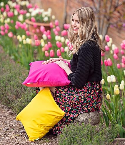 Premium Rainbow Scatter Cushions Garden Pillows 4 Pack