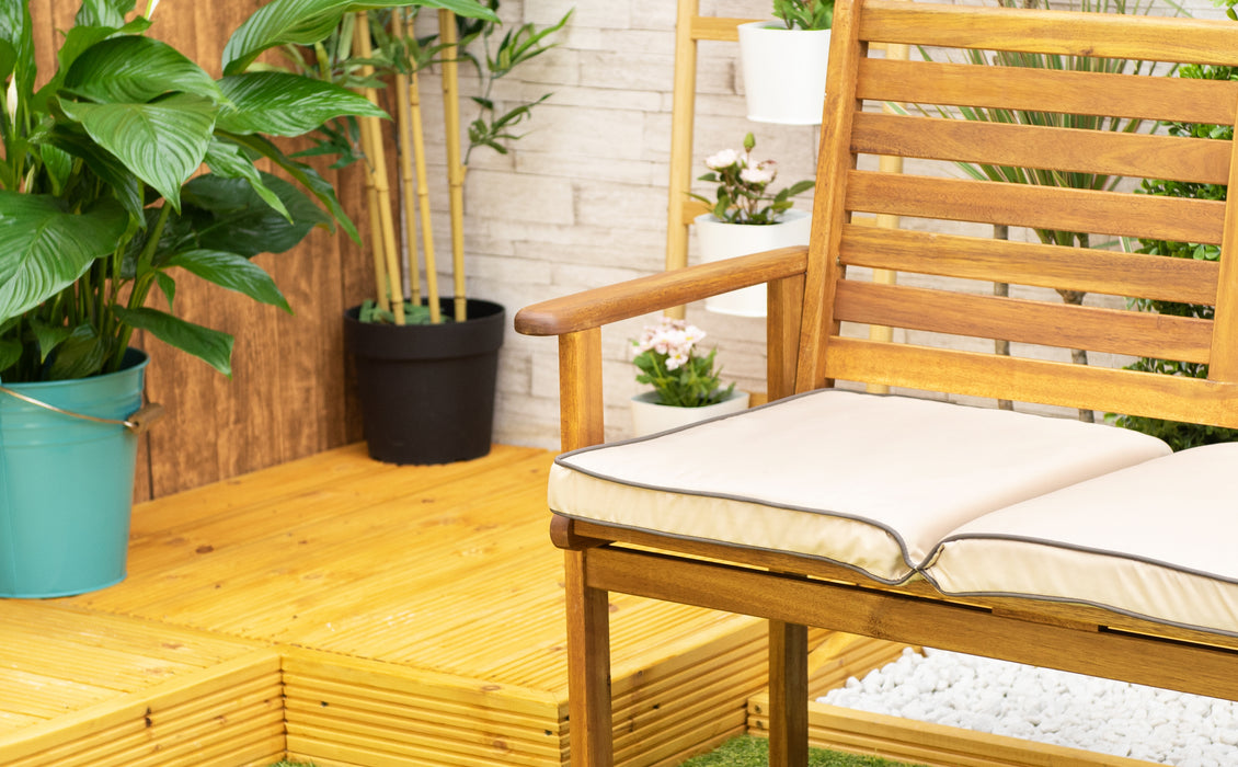Garden Water-Resistant Foldable 4-Seater Bench Cushions