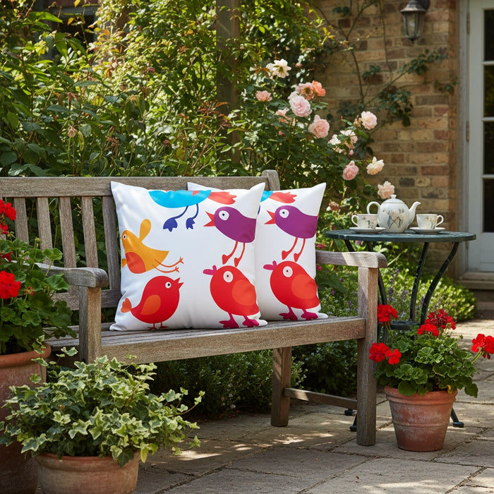 Printed Outdoor Scatter Cushions Square Garden Decorative Pillows Water Resistant