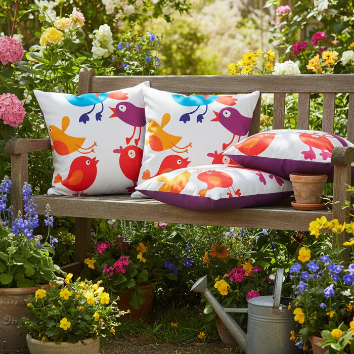 Printed Outdoor Scatter Cushions Square Garden Decorative Pillows Water Resistant