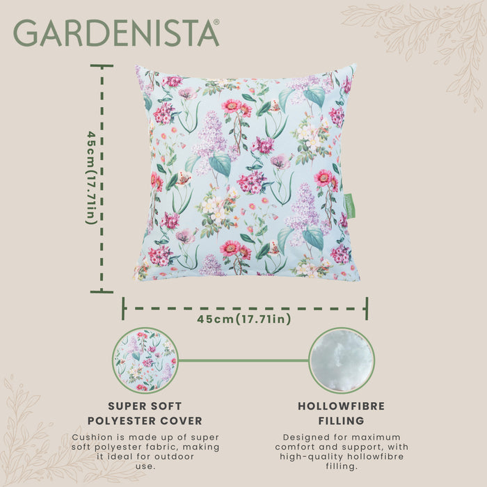 Outdoor Meadow Flower Pillow | Water Resistant Printed Scatter Cushions