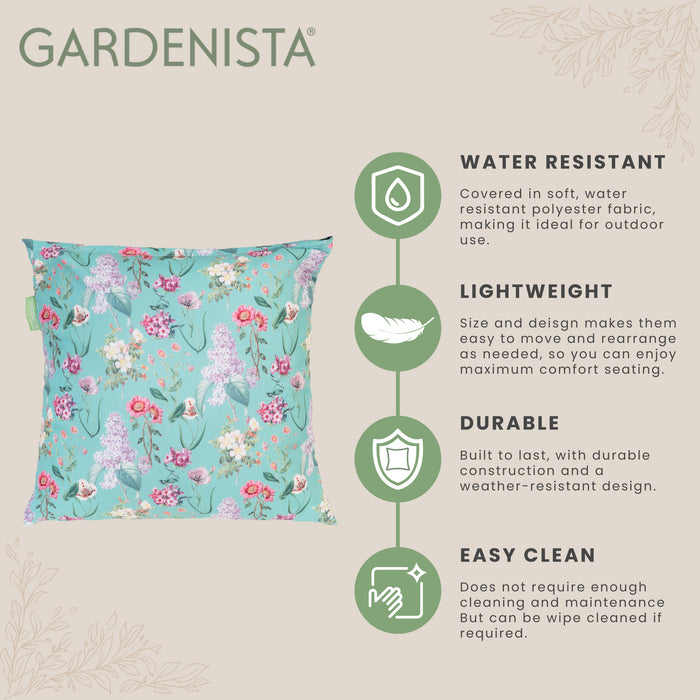 Outdoor Meadow Flower Pillow | Water Resistant Printed Scatter Cushions