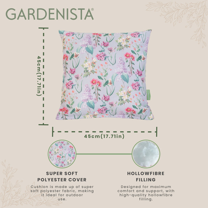 Outdoor Meadow Flower Pillow | Water Resistant Printed Scatter Cushions