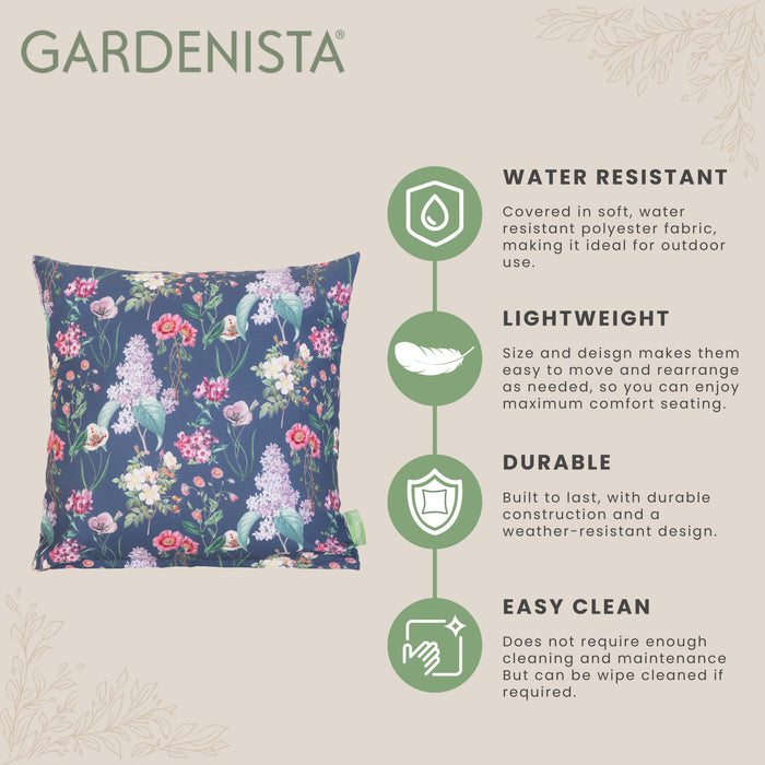 Outdoor Meadow Flower Pillow | Water Resistant Printed Scatter Cushions