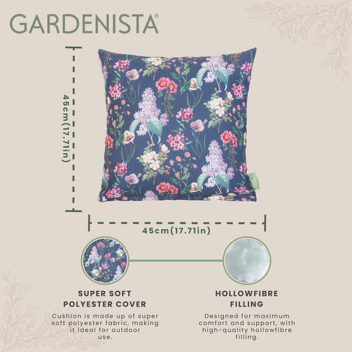 Outdoor Meadow Flower Pillow | Water Resistant Printed Scatter Cushions