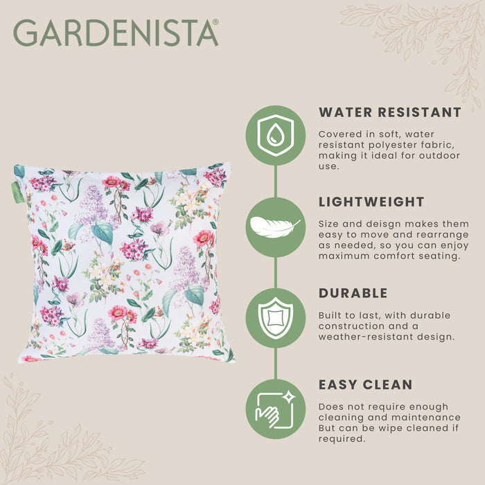 Outdoor Meadow Flower Pillow | Water Resistant Printed Scatter Cushions