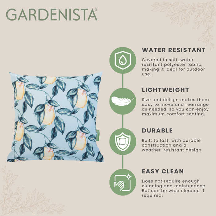 Garden Lemon Print Cushion | Water Resistant Outdoor Scatter Cushions