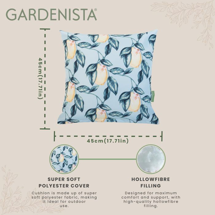 Garden Lemon Print Cushion | Water Resistant Outdoor Scatter Cushions