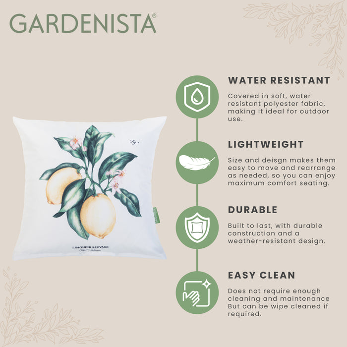 Outdoor Water Resistant Limonier Cushions | Garden Printed Pillow