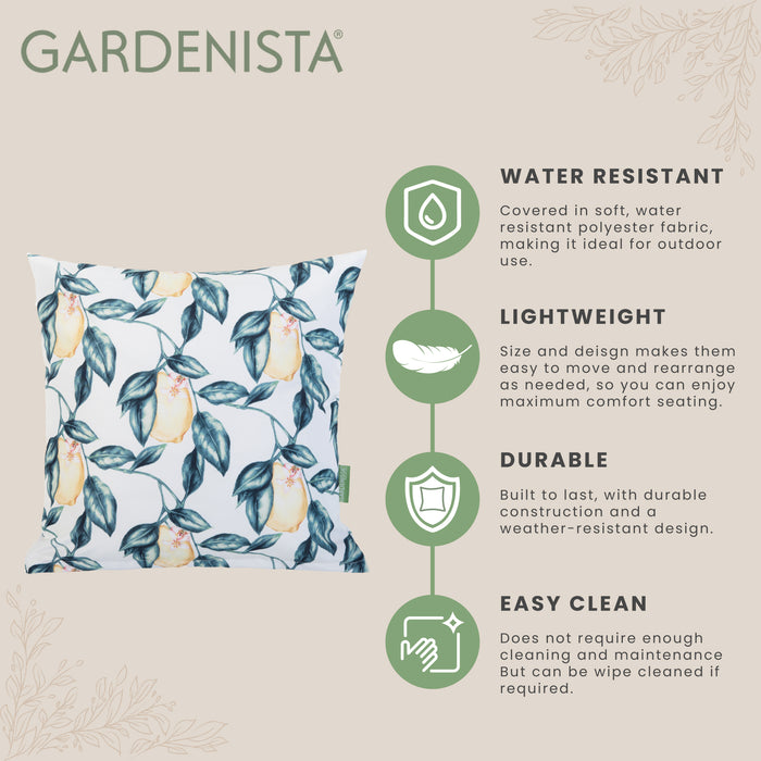 Garden Lemon Print Cushion | Water Resistant Outdoor Scatter Cushions