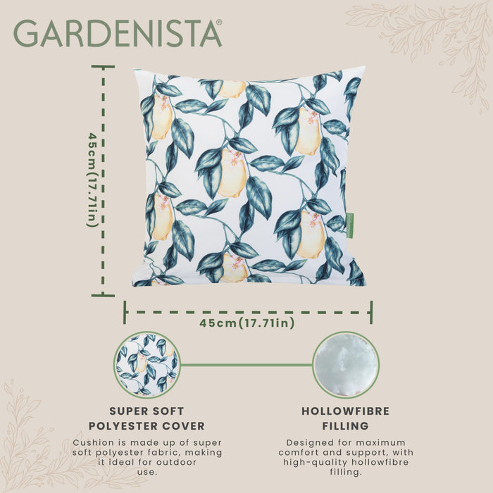 Garden Lemon Print Cushion | Water Resistant Outdoor Scatter Cushions