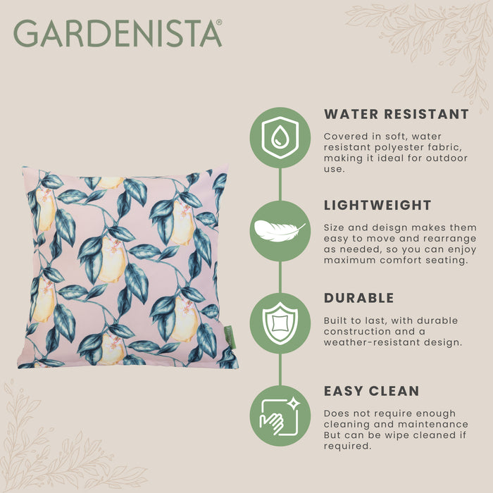 Garden Lemon Print Cushion | Water Resistant Outdoor Scatter Cushions