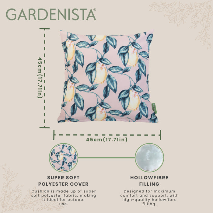 Garden Lemon Print Cushion | Water Resistant Outdoor Scatter Cushions