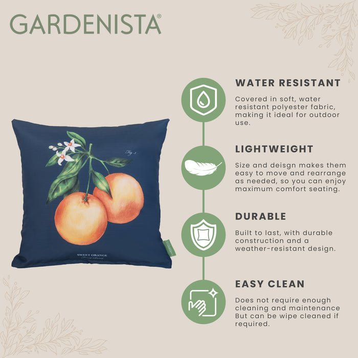 Water Resistant Outdoor Orange Cushion | Garden Colourful Cushions