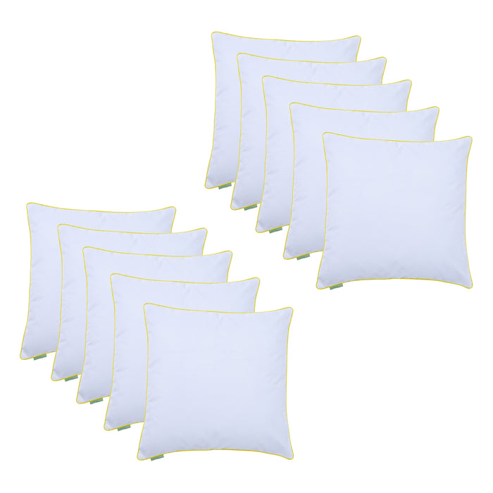 Premium White Scatter Cushions with Colourfull Piping