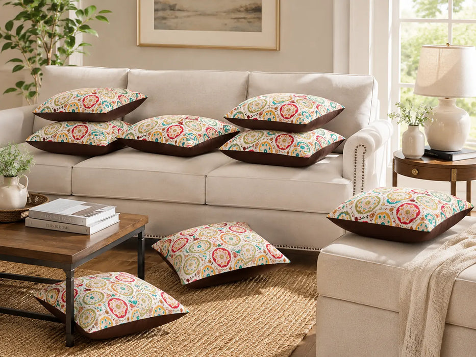 Water Resistant Outdoor Scatter Cushions Printed Garden Furniture Pillows