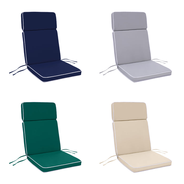 Water-Resistant Highback Chair Cushions With Ties | Garden Chair Cushions