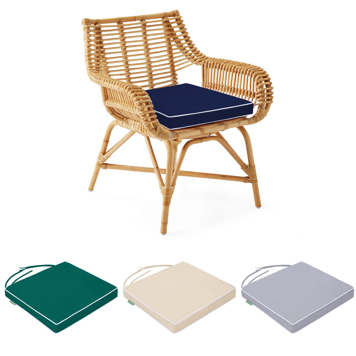 Outdoor Water Resistant Chair Seat Pad With Ties
