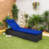 Outdoor Sun Lounger Cushions Water-Resistant Sunbed Seat Pad With Headrest