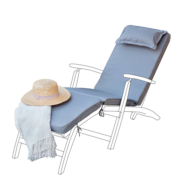Water-Resistant Replacement Sun Lounger Cushion With Headrest
