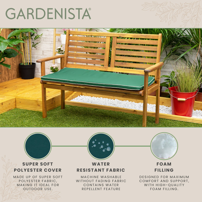 2-Seater Bench Seat Pad with Secure Straps |Garden Water Resistant Bench Cushions