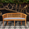 Water-Resistant Banana Bench Seat Pad Outdoor Curved Bench Cushions Pad with Ties
