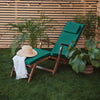 Water-Resistant Outdoor Steamer Chair Cushions for Patio Sun Loungers Seat Pad with Ties & Headrest