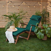 Outdoor Steamer Chair Cushion Water-Resistant Garden Lounger Cushion with Headrest Support