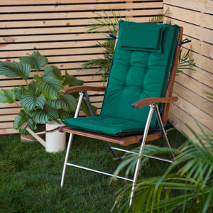 Water-Resistant Highback Chair Cushions With Headrest Outdoor High Back Chair Seat Pad
