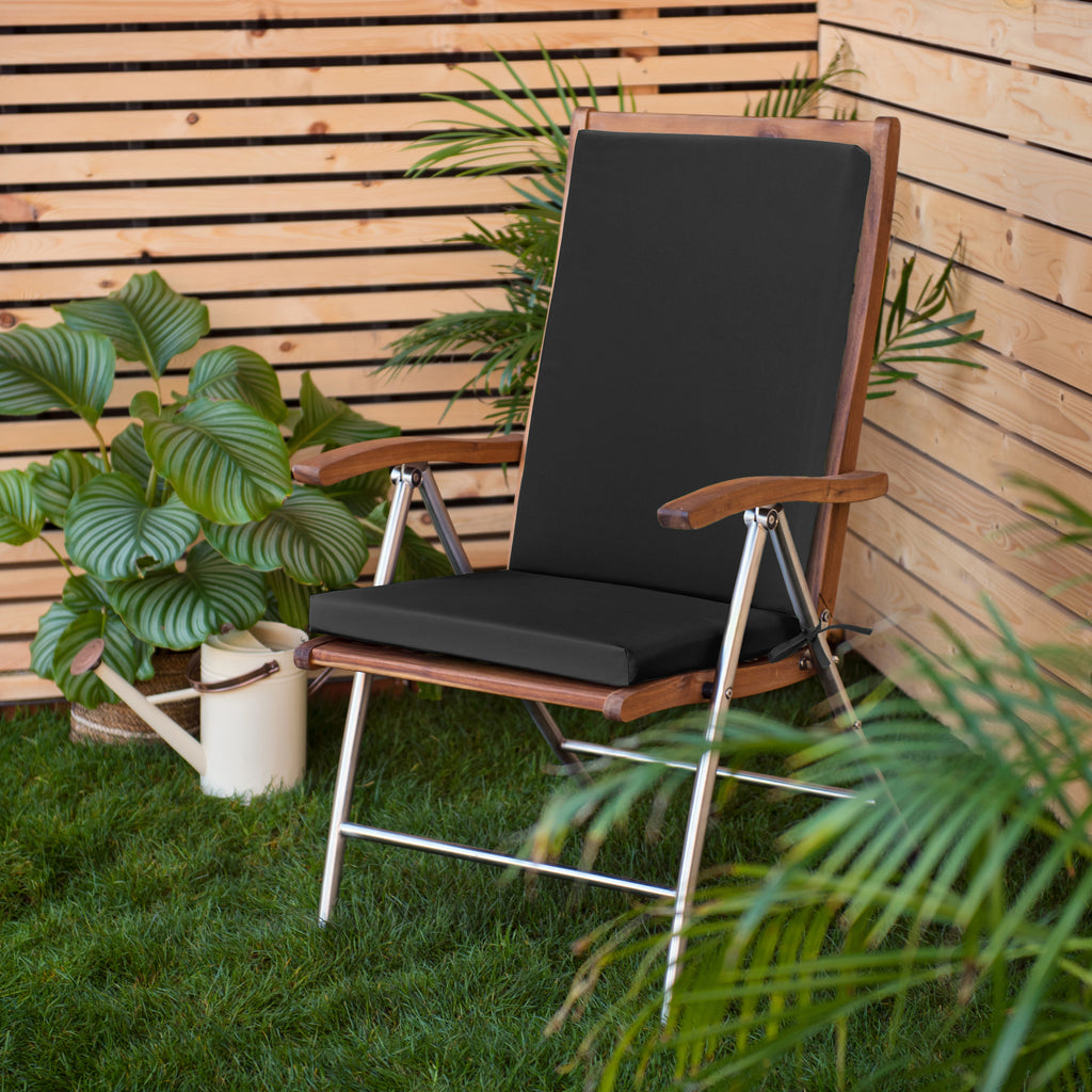 Water Resistant High Back Garden Chair Cushions Outdoor Seat Pad Ties Patio Chairs