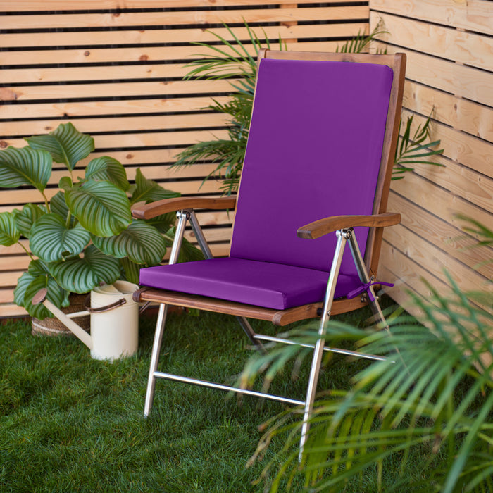 Outdoor Water-Resistant Highback Chair Seat Pads with Ties