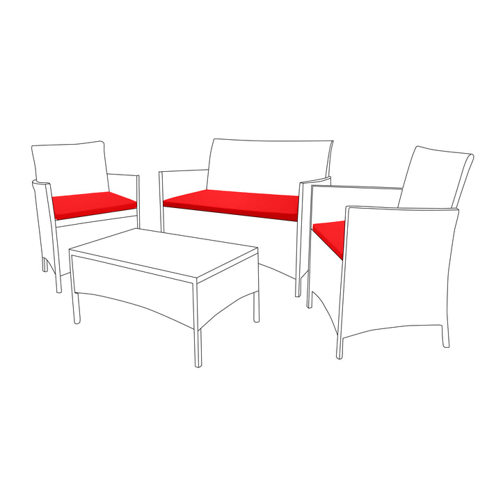 Water-Resistant 3-Piece Rattan Furniture Seat Pad