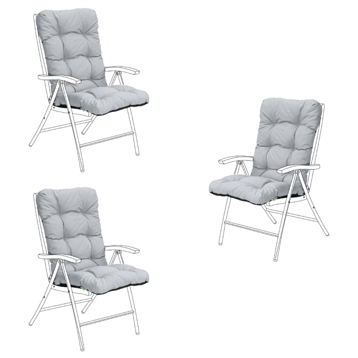 Outdoor Tufted Highback Chair Cushions with Secure Ties