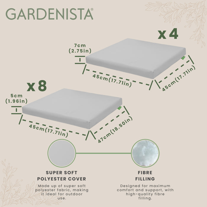 Garden Water-Resistant Rattan Furniture Seat Pad Set