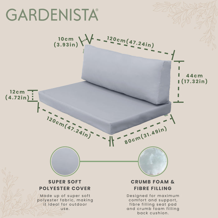 Garden Euro Pallet Seat and Back Cushion | Water Resistant Pallet Cushions