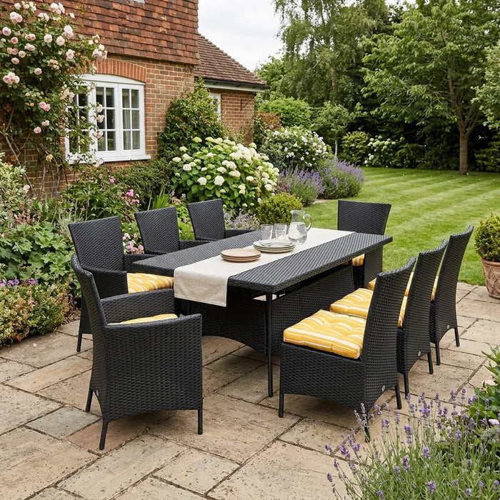 Tufted Printed Seat Pad | Slip Free Garden Chair Cushions | Water Resistant Garden Furniture | Dining Seat Pads with Secure Ties| Cushion