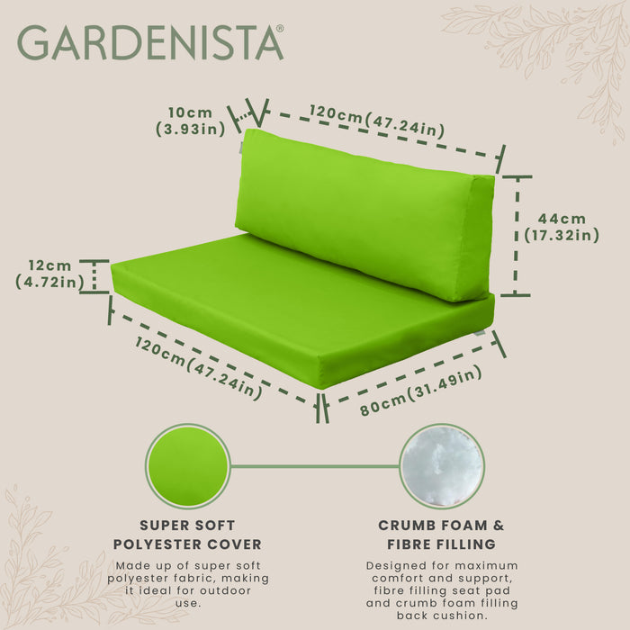 Garden Euro Pallet Seat and Back Cushion | Water Resistant Pallet Cushions