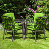 Outdoor Lucca Metal High Back Chair Seat Pads with Secure Straps Garden & Patio Highback Cushions