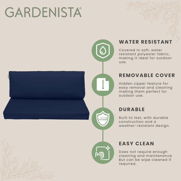 Garden Euro Pallet Seat and Back Cushion | Water Resistant Pallet Cushions