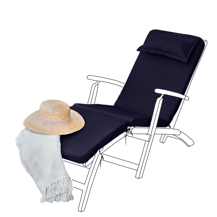 Replacement Sun Lounger Cushion Water-Resistant Steamer Chair Seat