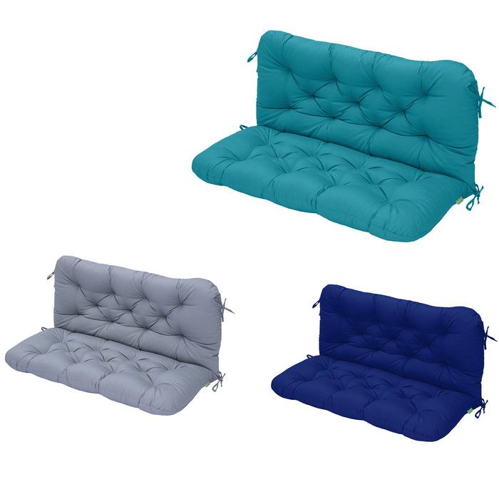 2-Seater Tufted Swing Seat and Back Cushions with Ties | Garden Water Resistant Cushion