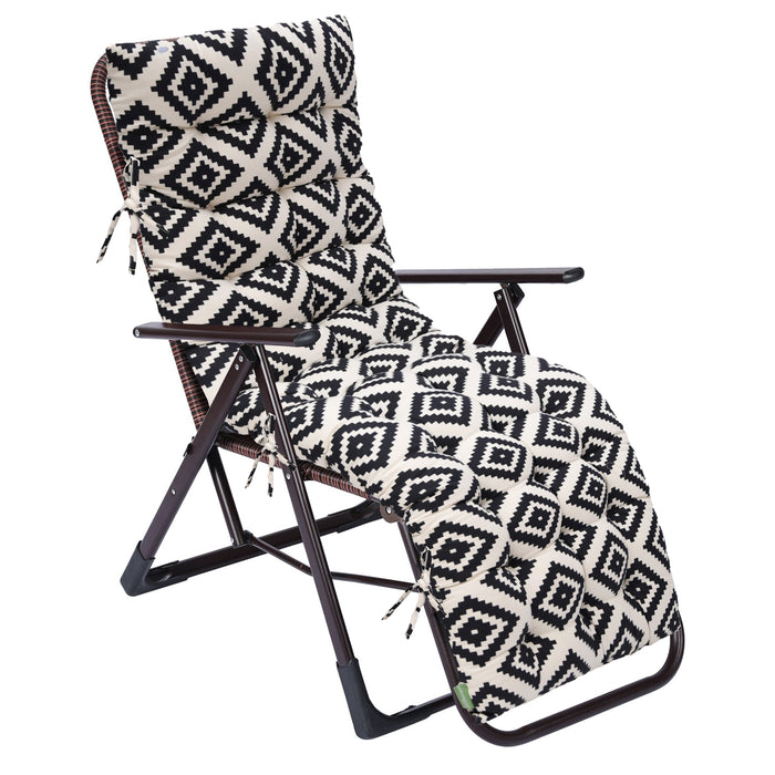 Outdoor Tufted Steamer Chair Pads with Ties | Water Resistant Steamer Chair Cushion