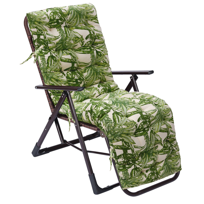 Outdoor Tufted Steamer Chair Pads with Ties | Water Resistant Steamer Chair Cushion