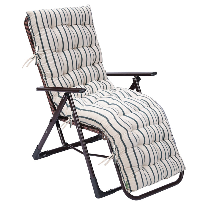 Outdoor Tufted Steamer Chair Pads with Ties | Water Resistant Steamer Chair Cushion