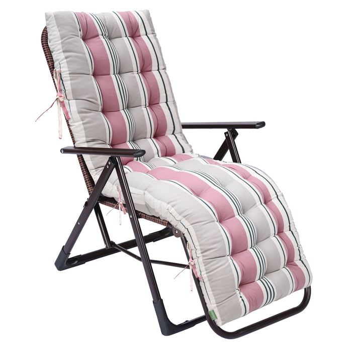 Outdoor Tufted Steamer Chair Pads with Ties | Water Resistant Steamer Chair Cushion