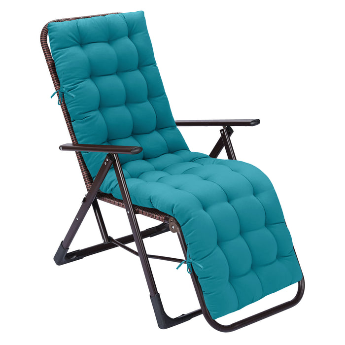 Outdoor Tufted Steamer Chair Pads with Ties | Water Resistant Steamer Chair Cushion