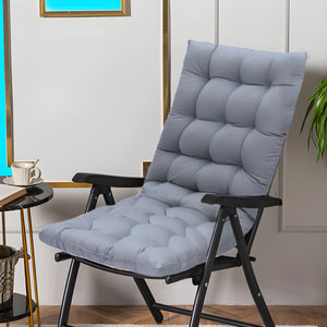 Tufted Recliner Chair Seat Pad Outdoor High Back Armchair Cushions with Secure Ties