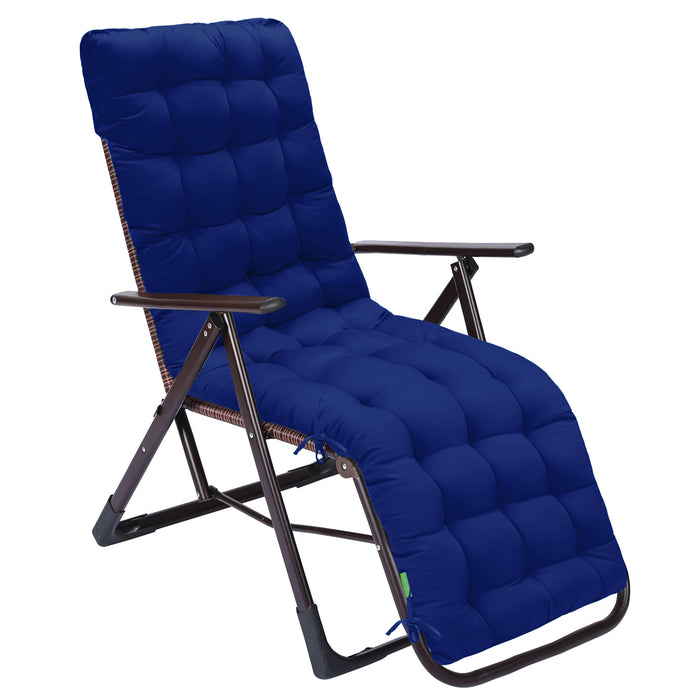 Patio Sun Lounger Chair Pad With Secure Ties | Outdoor Steamer Chair Cushion