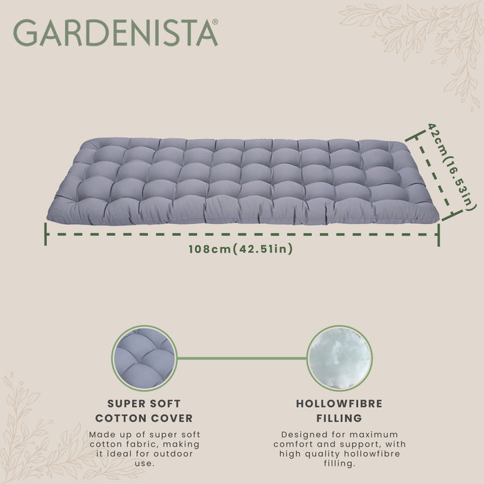 Water Resistant 2-Seater Garden Bench Cushion